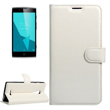 Case Cover For Alcatel One Touch Flash 2 Litchi Texture Horizontal Flip Leather Case with Magnetic Buckle &amp; Holder &amp; Card Slots &amp; Wallet(White)
