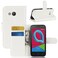 Case Cover Litchi Texture Horizontal Flip Leather Case for Alcatel U3 3G, with Wallet &amp; Holder &amp; Card Slots (White)