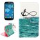 Case Cover Letters Hanging on the Sea Pattern Cross Texture Leather Case with Holder &amp; Card Slots for Alcatel One Touch Pop C7