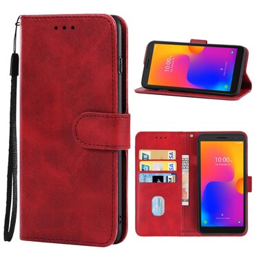 Case Cover For Alcatel 1B 2022 Leather Phone Case(Red)