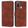 Case Cover For OPPO A53 Skin Feel Heart Pattern Leather Phone Case(Brown)