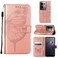 Case Cover For OPPO Reno8 Pro+ Embossed Butterfly Flip Leather Phone Case(Rose Gold)