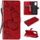 Case Cover For OPPO A74 4G / F19 4G Pressed Printing Butterfly Pattern Horizontal Flip PU Leather Case with Holder &amp; Card Slots &amp; Wallet &amp; Lanyard(Red)