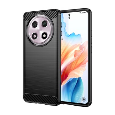 Case Cover For OPPO A2 Pro Carbon Fiber Brushed Texture TPU Phone Case(Black)