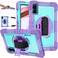 Case Cover For Xiaomi Redmi Pad 10.61 360 Degree Rotation PC Contrast Silicone Tablet Case(Purple + Mint Green)