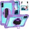 Case Cover For Xiaomi Redmi Pad 10.61 360 Degree Rotation PC Contrast Silicone Tablet Case(Purple + Mint Green)