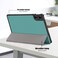 Case Cover For Xiaomi Redmi Pad Pro 12.1 Custer Pure Color 3-Fold Stand Leather Smart Tablet Case(Dark Green)