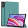 Case Cover For Xiaomi Redmi Pad Pro 12.1 Custer Pure Color 3-Fold Stand Leather Smart Tablet Case(Dark Green)