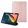 Case Cover For Xiaomi Pad 5 Solid Color 3-folding Leather Tablet Case(Rose Gold)
