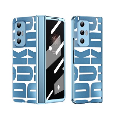 Case Cover For Xiaomi Mi Mix Fold Integrated Electroplating Folding Phone Case with Hinge(Blue)