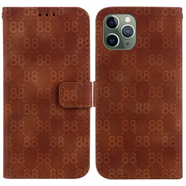 Case Cover For iPhone 11 Pro Max Double 8-shaped Embossed Leather Phone Case(Brown)