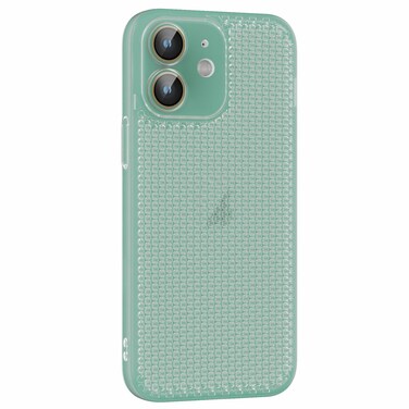 Case Cover For iPhone 12 Ice Cream Dream Network Cooling PC Phone Case with Lens Film(Transparent Green)