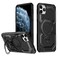Case Cover For iPhone 11 Pro Max Frosted MagSafe Holder Phone Case(Black)