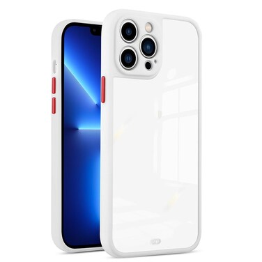 Case Cover For iPhone 11 Pro Max Electroplated Button Two-color TPU Phone Case (White)