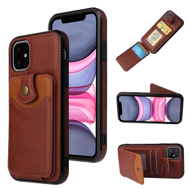 Case Cover For iPhone 11 Pro Max Soft Skin Leather Wallet Bag Phone Case (Brown)