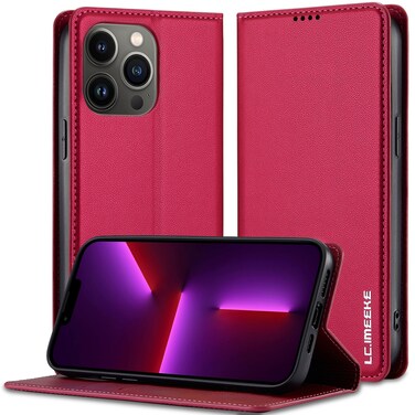 Case Cover For iPhone 11 Pro Max LC.IMEEKE L1 Series Frosted Fine Texture PU Phone Case(Red)