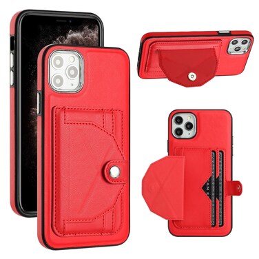 Case Cover For iPhone 11 Pro Max Shockproof Leather Phone Case with Card Holder(Red)