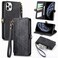 Case Cover For iPhone 11 Pro Max Geometric Zipper Wallet Side Buckle Leather Phone Case(Black)