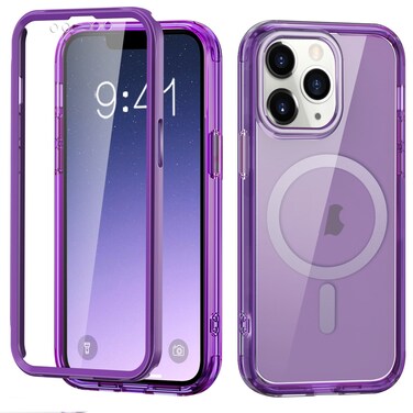 Case Cover For iPhone 11 Pro Max Colorful MagSafe Magnetic PC Hybrid TPU Phone Case(Dark Purple)