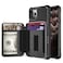 Case Cover For iPhone 11 Pro Max Zipper Wallet Card Bag PU Back Case (Black)