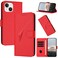 Case Cover For iPhone 14 Triangle Pattern Buckle Clasp Leather Phone Case(Red)