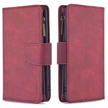 Case cover For Xiaomi Redmi 7A Skin Feel Detachable Magnetic Zipper Horizontal Flip PU Leather Case with Multi-Card Slots &amp; Holder &amp; Wallet &amp; Photo Frame &amp; Lanyard(Red)