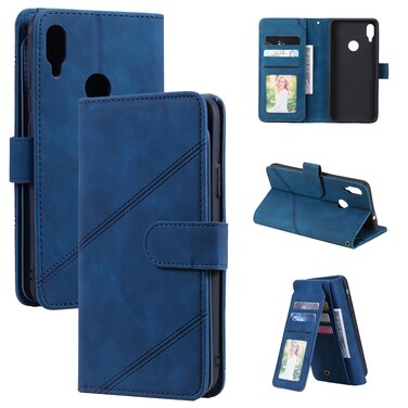 Case cover For Xiaomi Redmi Note 7 Skin Feel Business Horizontal Flip PU Leather Case with Holder &amp; Multi-Card Slots &amp; Wallet &amp; Lanyard &amp; Photo Frame(Blue)