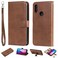 Case cover For Xiaomi Redmi 7 Solid Color Horizontal Flip Protective Case with Holder &amp; Card Slots &amp; Wallet &amp; Photo Frame &amp; Lanyard(Brown)