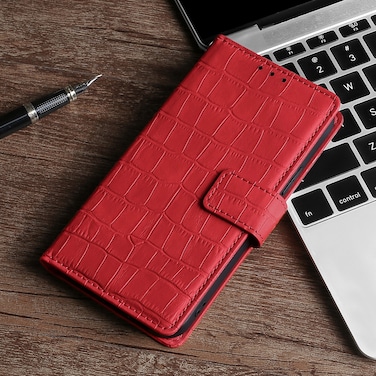 Case cover For Xiaomi Redmi K50 Gaming/Poco F4 GT Skin Feel Crocodile Magnetic Clasp Leather Phone Case(Red)