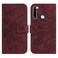 Case cover For Xiaomi Redmi Note 8 / Note 8 2021 Skin Feel Sun Flower Pattern Flip Leather Phone Case with Lanyard(Wine Red)