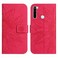 Case cover For Xiaomi Redmi Note 8 / Note 8 2021 Skin Feel Sun Flower Pattern Flip Leather Phone Case with Lanyard(Rose Red)