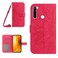 Case cover For Xiaomi Redmi Note 8 / Note 8 2021 Skin Feel Sun Flower Pattern Flip Leather Phone Case with Lanyard(Rose Red)