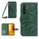 Case cover For Xiaomi Redmi Mi Note 10 Lite Skin Feel Sun Flower Pattern Flip Leather Phone Case with Lanyard(Green)
