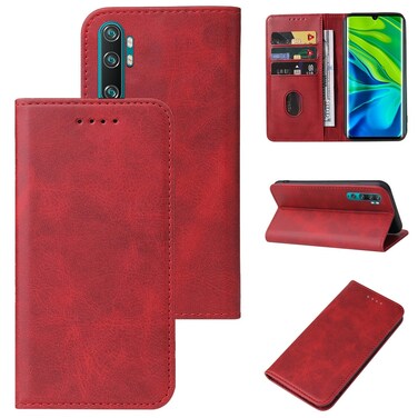 Case cover For Xiaomi Mi CC9 Pro Magnetic Closure Leather Phone Case(Red)