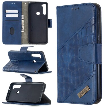 Case cover For Xiaomi Redmi Note 8T Matching Color Crocodile Texture Horizontal Flip PU Leather Case with Wallet &amp; Holder &amp; Card Slots(Blue)