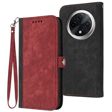 Case cover For Xiaomi Redmi A3 Pro Side Buckle Double Fold Hand Strap Leather Phone Case(Red)
