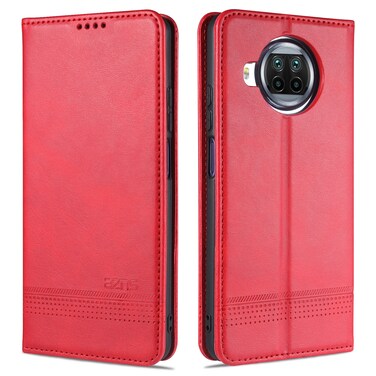 Case cover For Xiaomi Mi 10T Lite 5G AZNS Magnetic Calf Texture Horizontal Flip Leather Case with Card Slots &amp; Holder &amp; Wallet(Red)