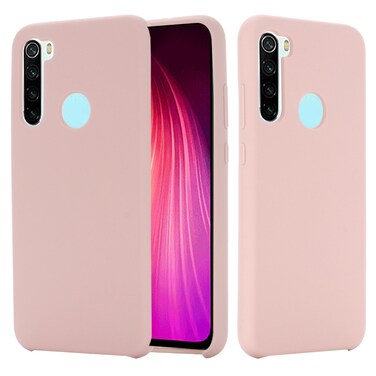 Case cover For Xiaomi Redmi Note 8 2021 Pure Color Liquid Silicone Shockproof Full Coverage Case(Pink)