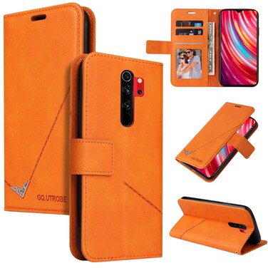 Case cover For Xiaomi Redmi Note 8 Pro GQUTROBE Right Angle Leather Phone Case(Orange)
