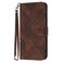 Case cover For Xiaomi Redmi Note 11SE 4G India Line Pattern Skin Feel Leather Phone Case(Coffee)