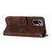 Case cover For Xiaomi Redmi Note 11SE 4G India Line Pattern Skin Feel Leather Phone Case(Coffee)
