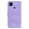 Case cover For Xiaomi Redmi 9C 7-shaped Embossed Leather Phone Case(Purple)
