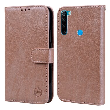 Case cover For Xiaomi Redmi Note 8 Skin Feeling Oil Leather Texture PU + TPU Phone Case(Champagne)