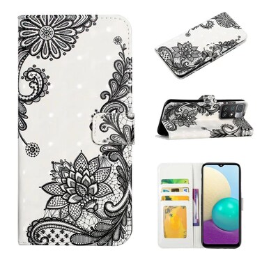 Case cover For Xiaomi Redmi 10 Oil Embossed 3D Drawing Leather Phone Case(Lace Flower)