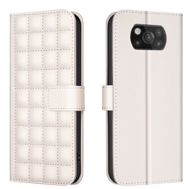 Case cover For Xiaomi Poco X3 / X3 NFC Square Texture Leather Phone Case(Beige)