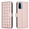 Case cover For Xiaomi Poco F3 / Mi 11i Square Texture Leather Phone Case(Rose Gold)