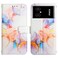 Case cover For Xiaomi Poco M4 5G Marble Pattern Flip Leather Phone Case(Galaxy Marble White LS004)