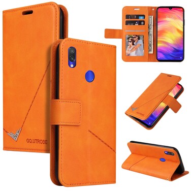 Case cover For Xiaomi Redmi Note 7 GQUTROBE Right Angle Leather Phone Case(Orange)
