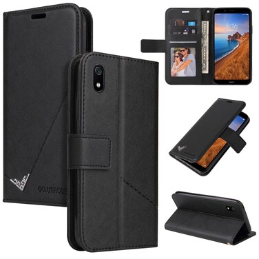 Case cover For Xiaomi Redmi 7A GQUTROBE Right Angle Leather Phone Case(Black)