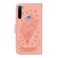 Case cover For Xiaomi Redmi Note 8T Butterfly Rose Embossed Leather Phone Case(Pink)